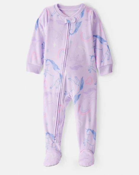 MACACÃO COM PÉ FLEECE CARTER'S - UNICÓRNIO - MENINA