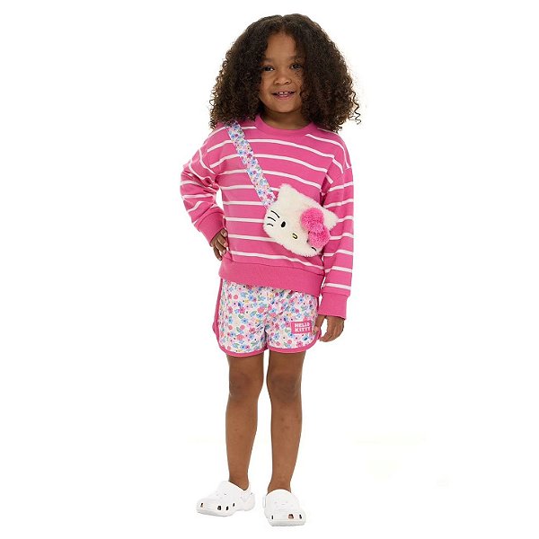 CONJUNTO 2 PEÇAS HELLO KITTY - PINK FLORAL - MENINA