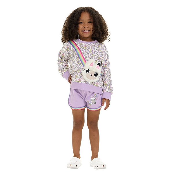 CONJUNTO 2 PEÇAS GABBY'S - LILÁS FLORAL - MENINA