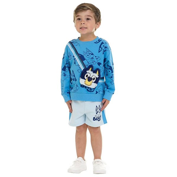 CONJUNTO 2 PEÇAS BLUEY - AZUL - MENINO