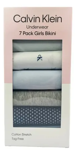 KIT 7 CALCINHAS CALVIN KLEIN - BÁSICAS - MENINA