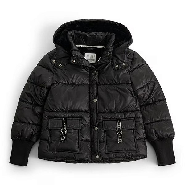 JAQUETA PUFFER LIMITED TOO KIDS - PRETA - MENINA