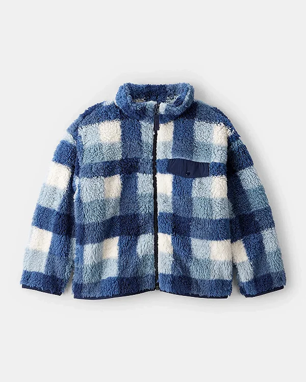 CASACO SHERPA CARTER'S - XADREZ AZUL - MENINO