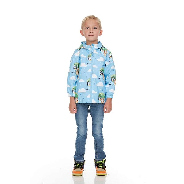 JAQUETA DE CHUVA BLUEY E BINGO - AZUL - MENINO