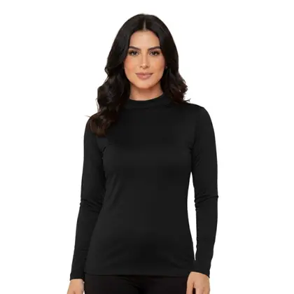 CAMISETA GOLA ALTA TÉRMICA MANGA LONGA JAGAR - PRETA - FEMININA