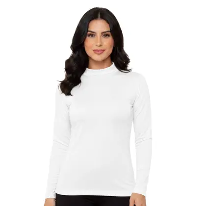 CAMISETA GOLA ALTA TÉRMICA MANGA LONGA JAGAR - BRANCA - FEMININA