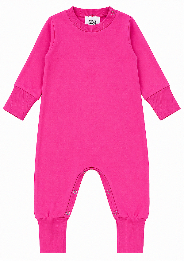 MACACÃO VIRA PÉ TÉRMICO FOFOTINHOS - ROSA CHICLETE - MENINA