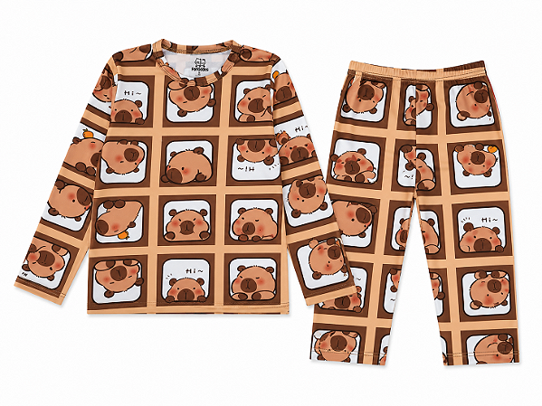 CONJUNTO TÉRMICO 2 PEÇAS COMFORT FOFOTINHOS - CAPIVARA - UNISSEX