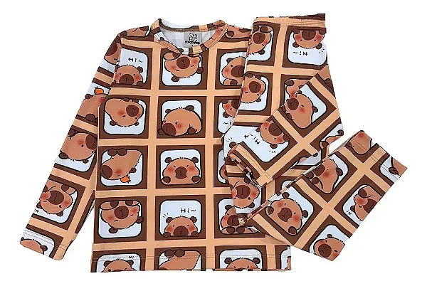 CONJUNTO TÉRMICO 2 PEÇAS COMFORT FOFOTINHOS - CAPIVARA - UNISSEX