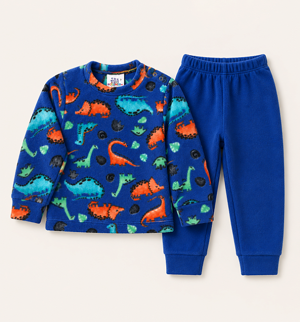 PIJAMA TÉRMICO SOFT 2 PEÇAS PETTENATI FOFOTINHOS - DINOS AZUL - MENINO