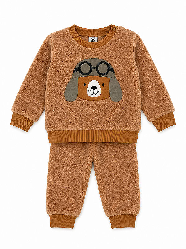 CONJUNTO FLEECE 2 PEÇAS FOFOTINHOS - URSINHO AVIADOR - MENINO