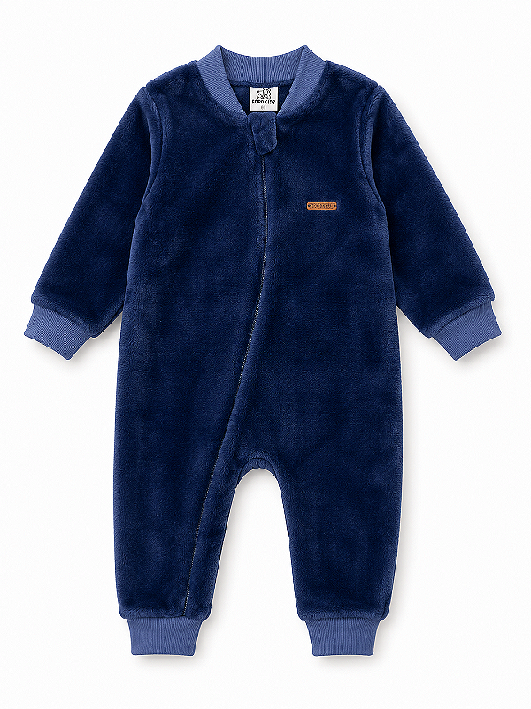 MACACÃO SEM PÉ FLEECE FOFOTINHOS - AZUL - UNISSEX