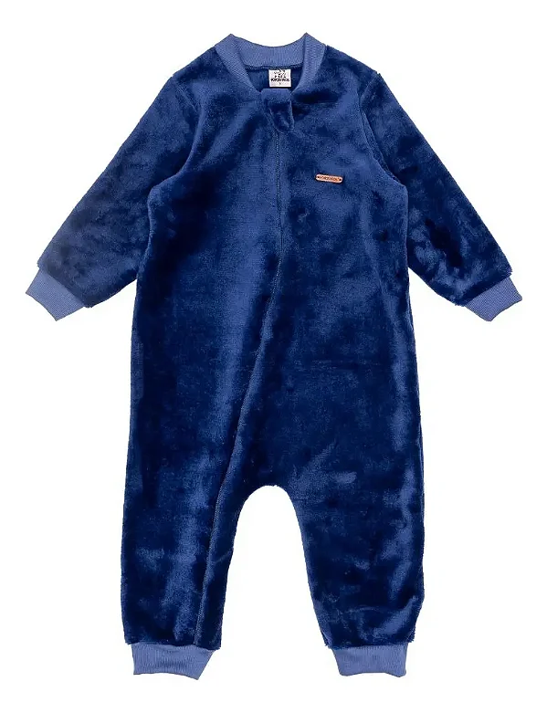 MACACÃO SEM PÉ FLEECE FOFOTINHOS - AZUL - UNISSEX