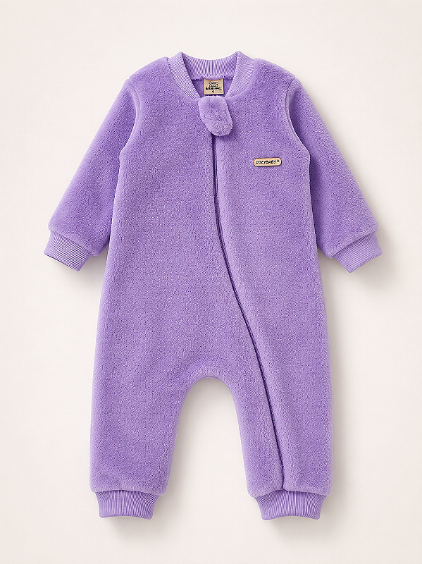 MACACÃO SEM PÉ FLEECE FOFOTINHOS - LILÁS - MENINA