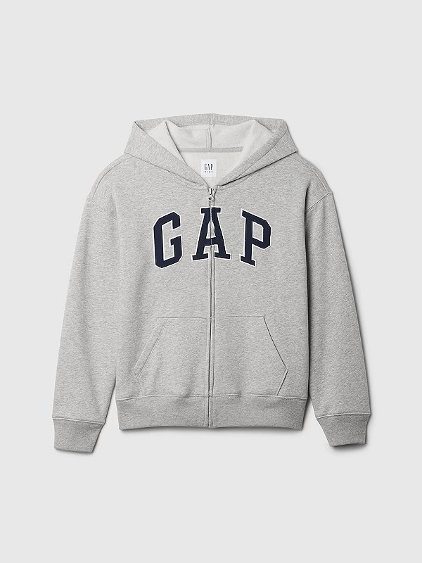MOLETOM FLANELADO GAP KIDS - CINZA LOGO MARINHO - MENINO