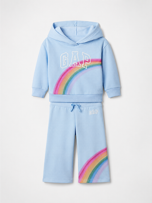 CONJUNTO FLANELADO 2 PEÇAS GAP KIDS - ARCO ÍRIS - MENINA