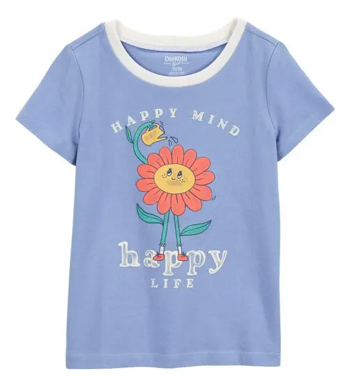 CAMISETA MANGA CURTA OSHKOSH - HAPPY LIFE - MENINA