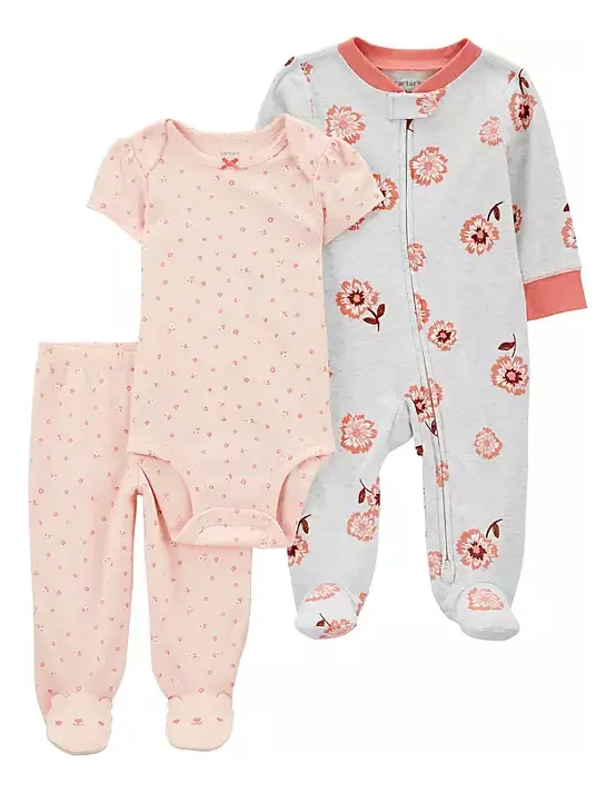 CONJUNTO 3 PEÇAS CARTER'S - FLORALZINHO - MENINA