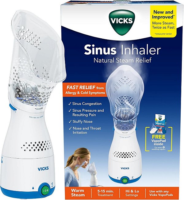 INALADOR DE VAPOR FACIAL VICK SINUS INHALER - ( Alívio Natural para Descongestão Nasal e Sinusite)