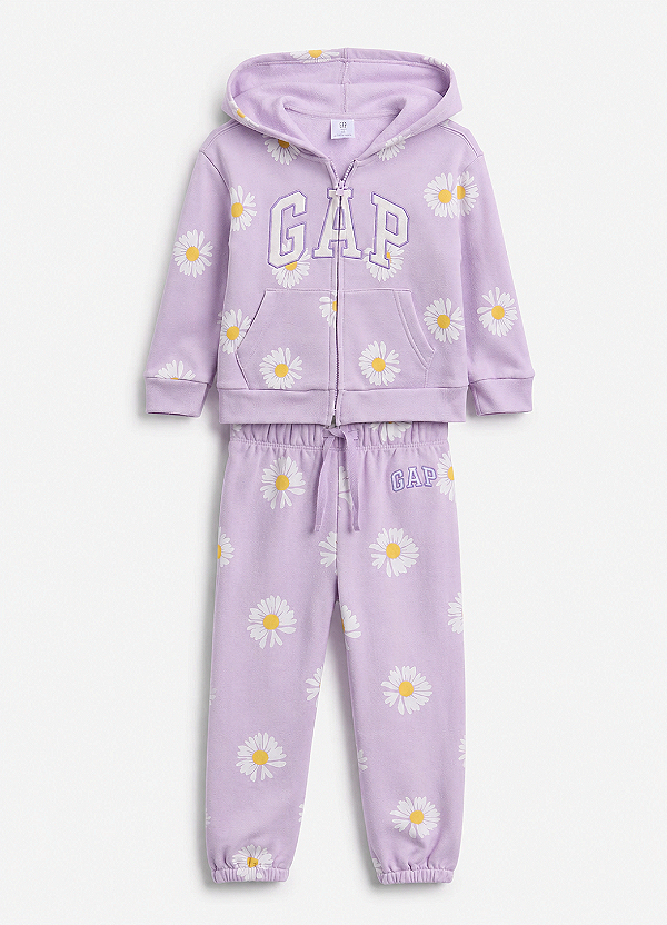 CONJUNTO FLANELADO 2 PEÇAS GAP - MARGARIDA LILÁS - MENINA