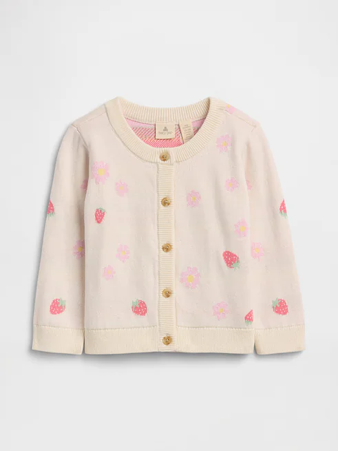 CARDIGAN EM FIO GAP - MORANGUINHO - MENINA