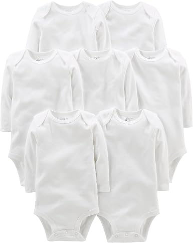 KIT 7 BODIES MANGA LONGA SIMPLE JOYS made by CARTER'S - BRANCO - UNISSEX