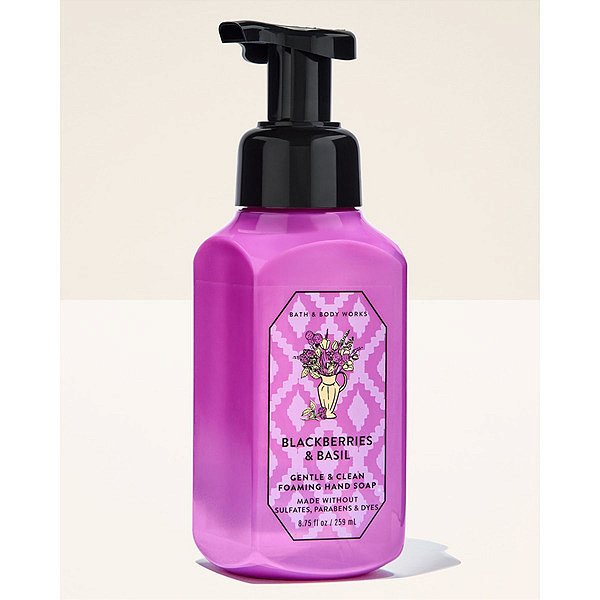 SABONETE ESPUMA PARA AS MÃOS - BLACKBERRIES & BASIL - BATH & BODY WORKS 259ML