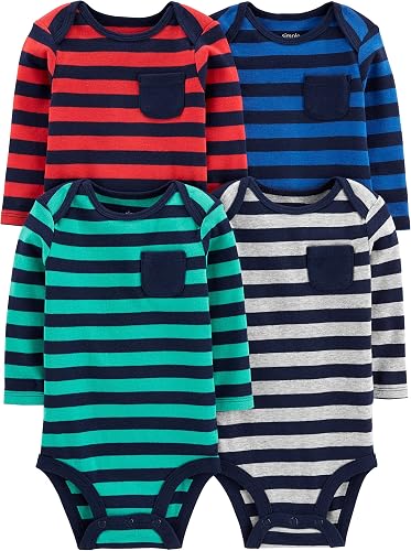 KIT 4 BODIES MANGA LONGA SIMPLE JOYS by CARTER'S - LISTRADO - MENINO