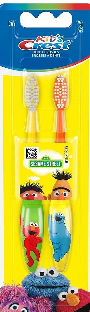 KIT 2 ESCOVAS DE DENTE ORAL-B - SESAME STREET - KID'S CREST