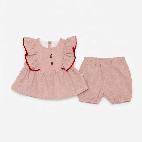CONJUNTO VERÃO 2 PEÇAS KEKO BABY - MORANGOS - MENINA
