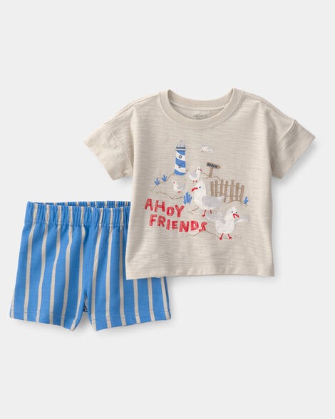 CONJUNTO VERÃO 2 PEÇAS CARTER'S - BEACH FRIENDS - MENINO