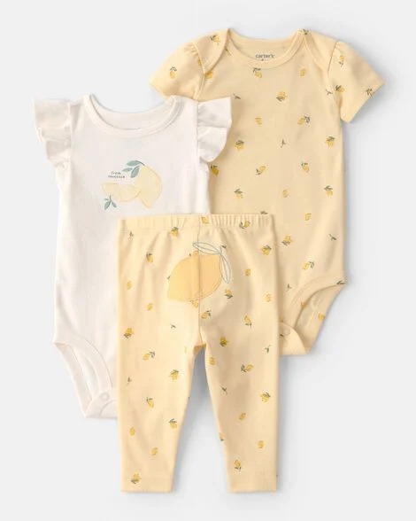 CONJUNTO 3 PEÇAS CARTER'S - LIMÃOZINHOS - MENINA