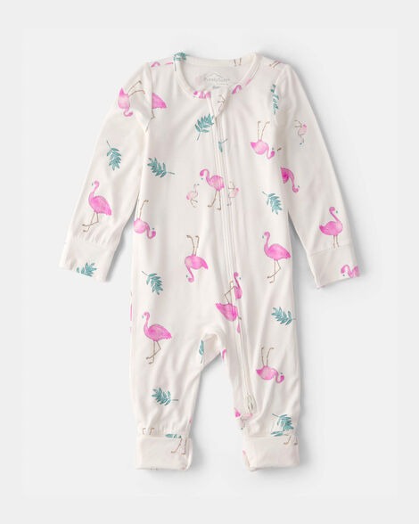 MACACÃO VIRA PÉ PURELYSOFT CARTER'S - FLAMINGOS - MENINA