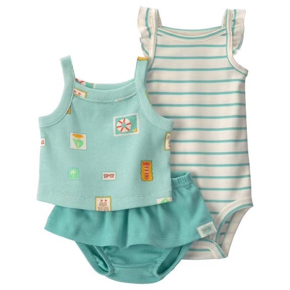 CONJUNTO VERÃO 3 PEÇAS CHILD OF MINE by CARTER'S - BARQUINHOS - MENINA