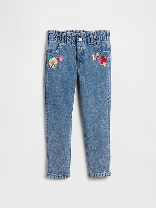 CALÇA JEANS GAP DENIM - FLORAL - MENINA