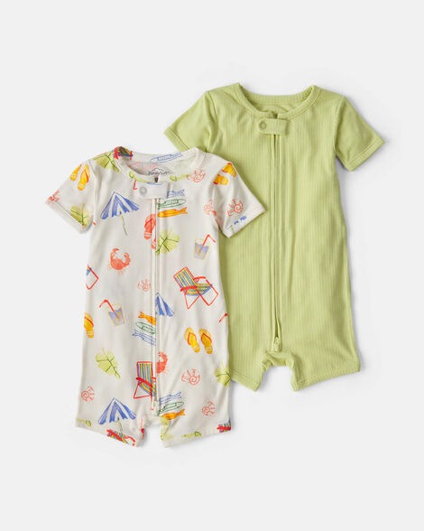 KIT 2 MACACÕES ROMPERS PURELYSOFT CARTER'S - BEACH - MENINO