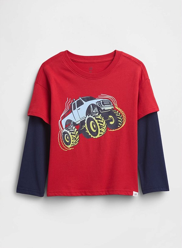 CAMISETA MANGA LONGA GAP -CARRO - MENINO