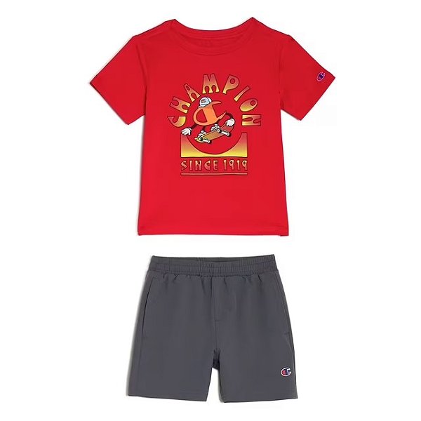CONJUNTO VERÃO 2 PEÇAS CHAMPION - VERMELHO - MENINO