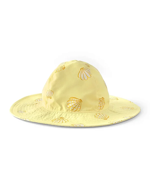 CHAPÉU DUPLA FACE COM PROTEÇÃO SOLAR UPF 50+ CARTER'S - CONCHAS - MENINA