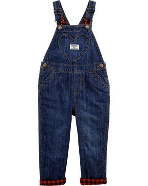 JARDINEIRA OSHKOSH - JEANS XADREZ - MENINA
