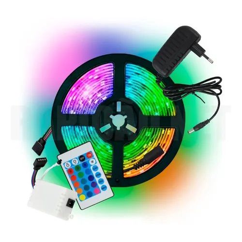 Fita Led Rgb 5 Metro com fonte e controle
