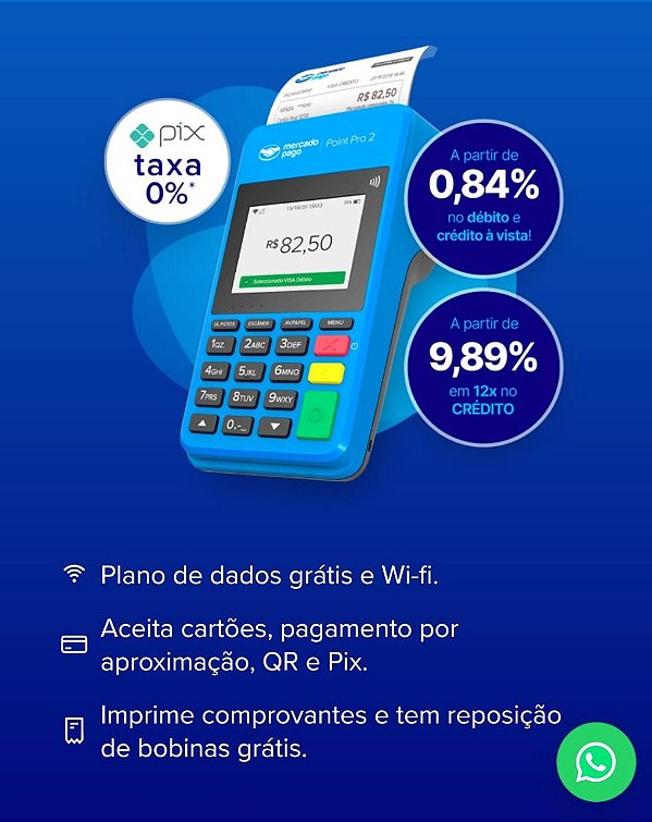 Point Pro 2 A Máquina De Cartão Do Mercado Pago Bobina Nfc