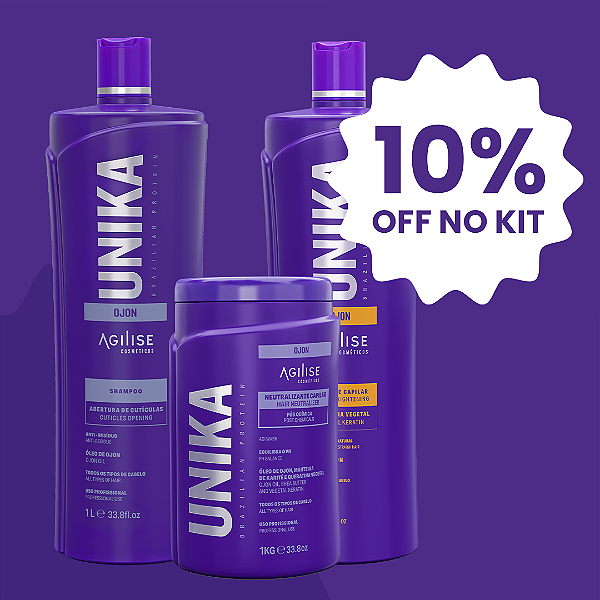 KIT UNIKA OJON 1L - ALINHAMENTO, SHAMPOO E NEUTRALIZANTE
