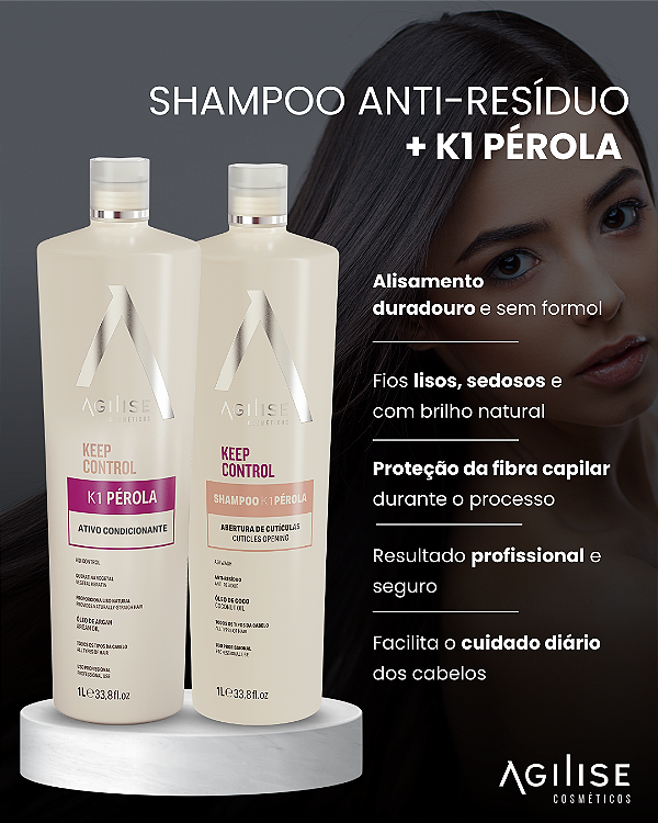 KIT ALINHAMENTO K1 PÉROLA 1L - ALINHAMENTO E SHAMPOO 10%OFF