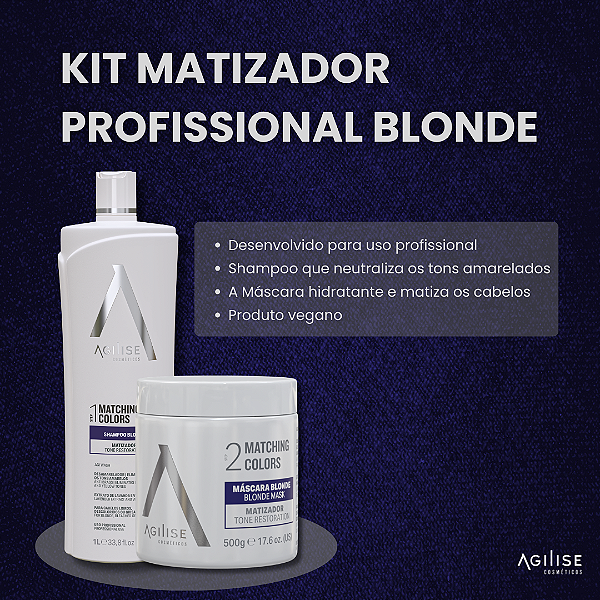 KIT MATIZADOR PROFISSIONAL BLONDE - SHAMPOO E MÁSCARA 10%OFF