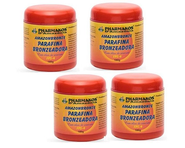 Amazon Bronze Parafina Bronzeadora 180g Kit com 4 Unidades