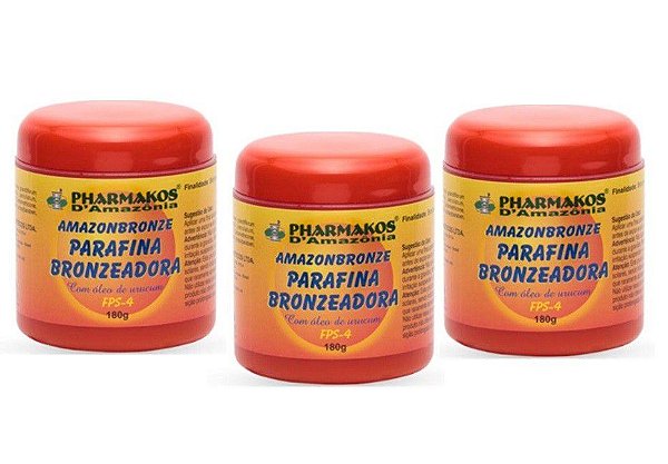 Amazon Bronze Parafina Bronzeadora 180g Kit com 3 Unidades
