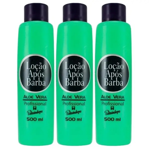 Kit 3 Loção Após Barba C/ ALOE VERA 500ml Palmindaya
