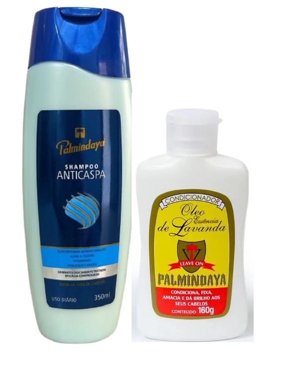 Kit Palmindaya Shampoo Anticaspa Vitaminado 350ml e Óleo De Lavanda 160ml