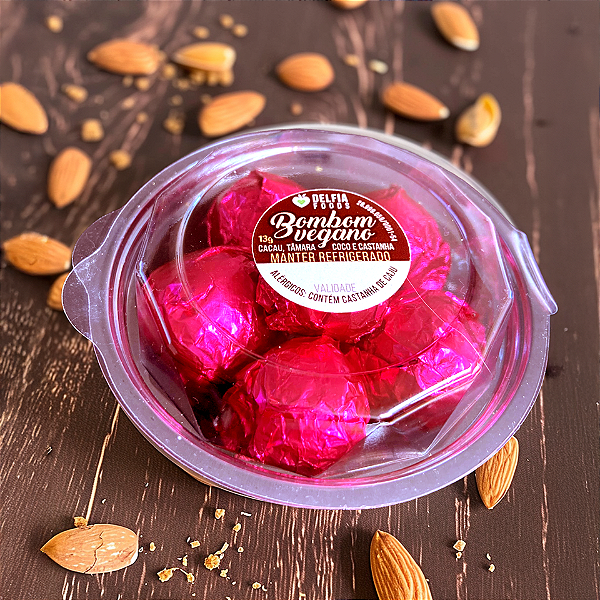 Bombom vegano - 6 unidades 10g cada - Entregamos apenas em São Paulo